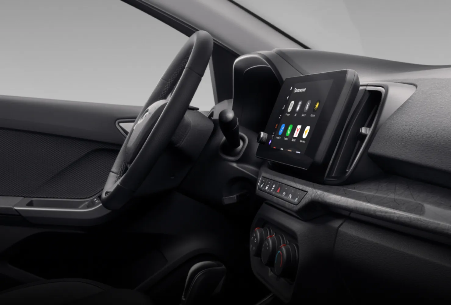 Приборная панель и сенсорный экран мультимедиа LADA Iskra